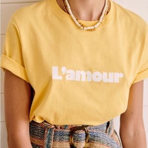 Sezane yellow L’amour t-shirt